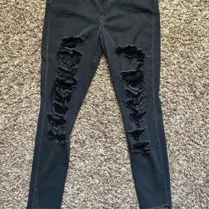 Joe’s Jeans “The Charlie” distressed black jeans